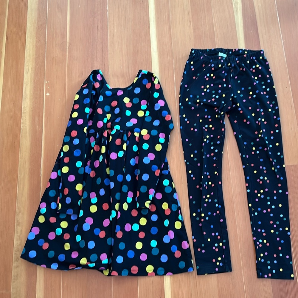 Hanna Andersson size 140 (10) skater dress and pant set.